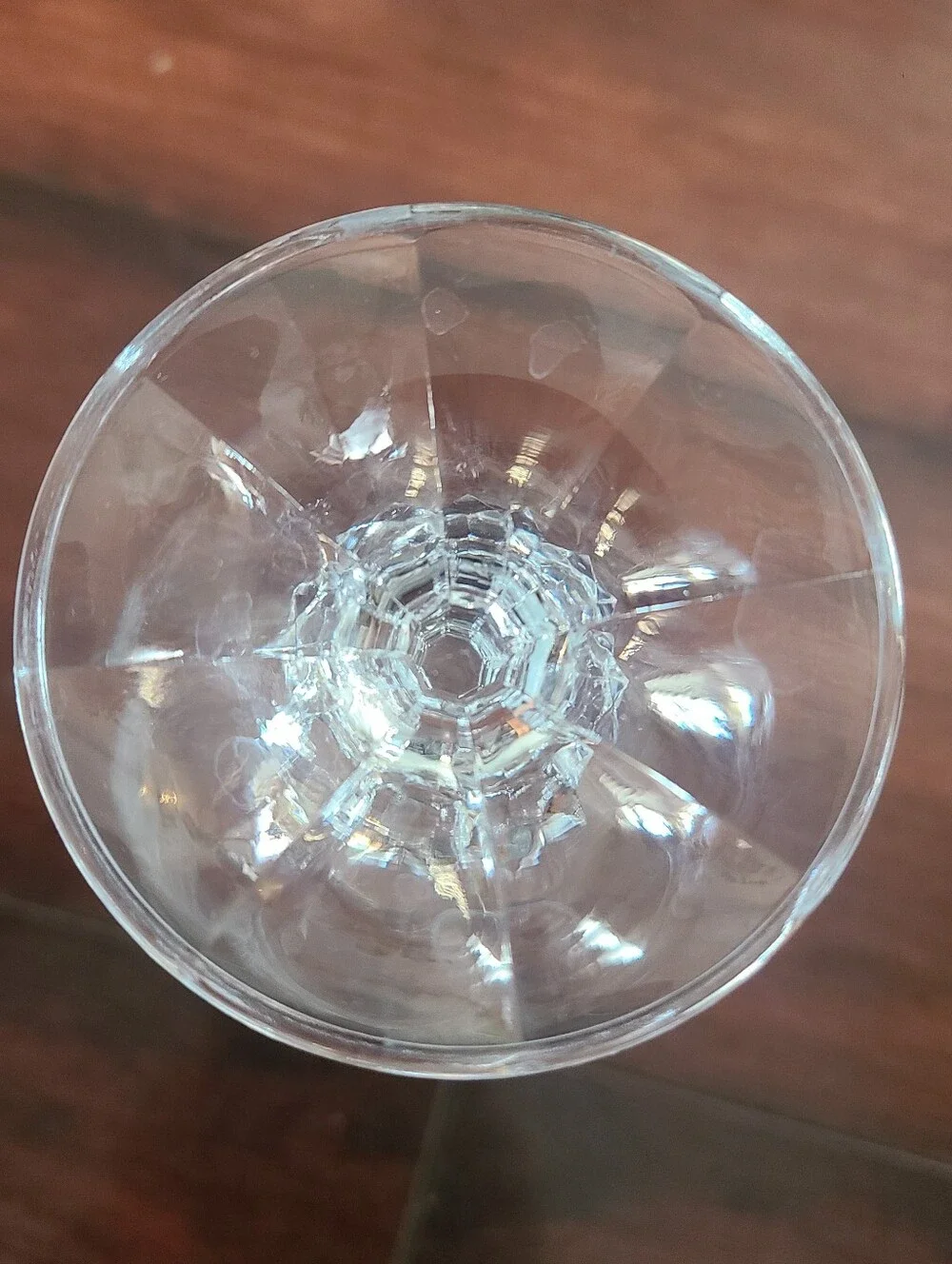 Vintage Import Assoc CASCADE Clear Crystal Wine Glasses Faceted Ball Stem (1)